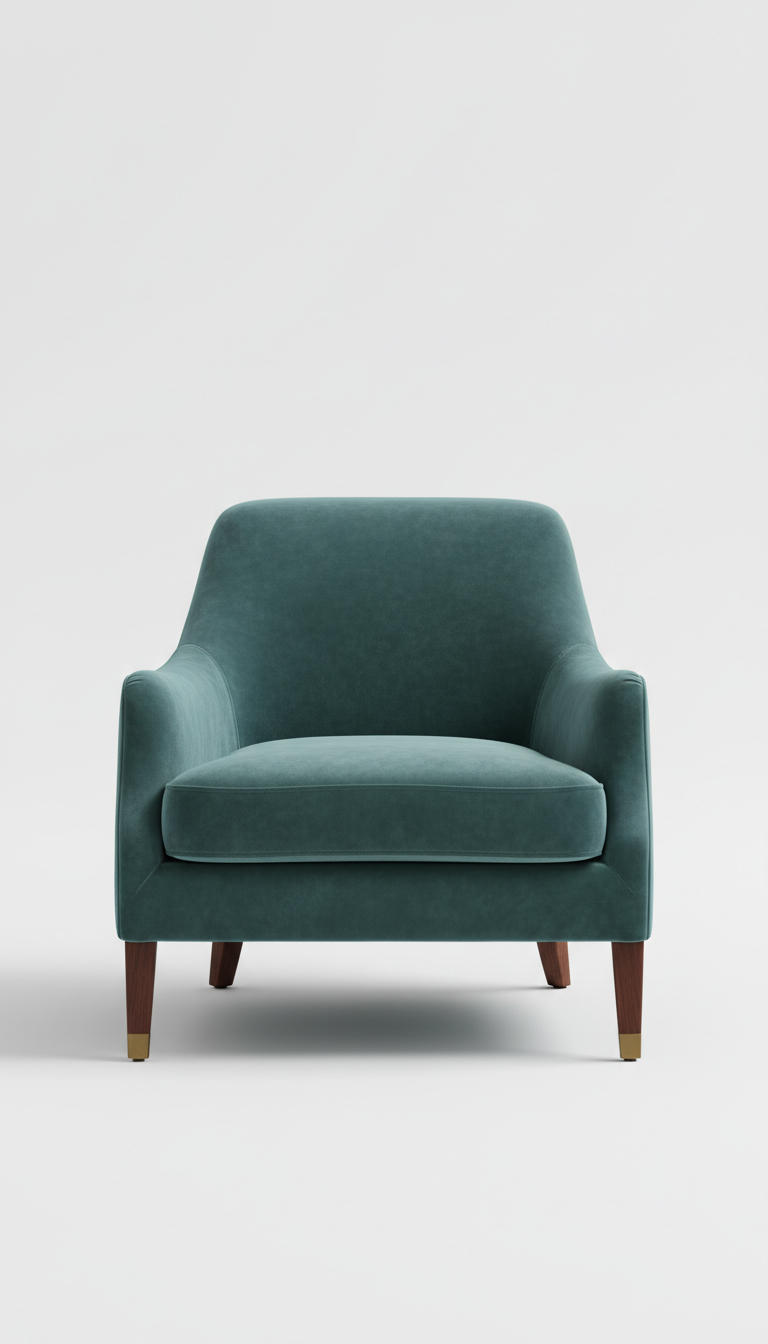 Velvet Upholstered Lounge Chair