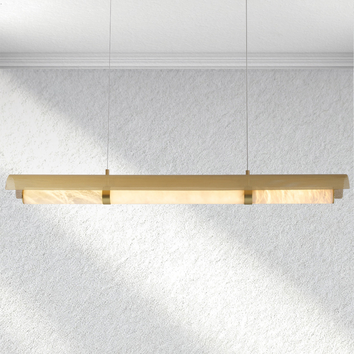 Swaroevan Mirage Alabaster Linear Chandelier