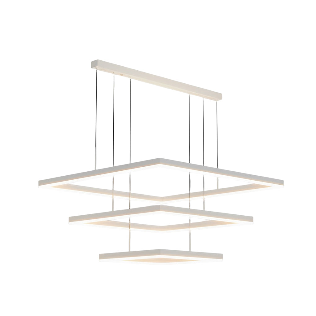 Square Ring Pendant, White
