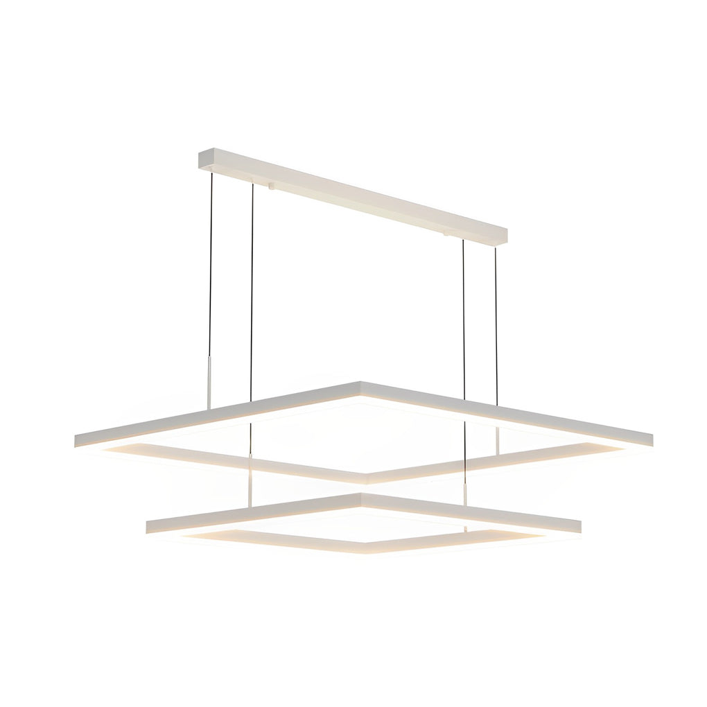 Square Ring Pendant, White