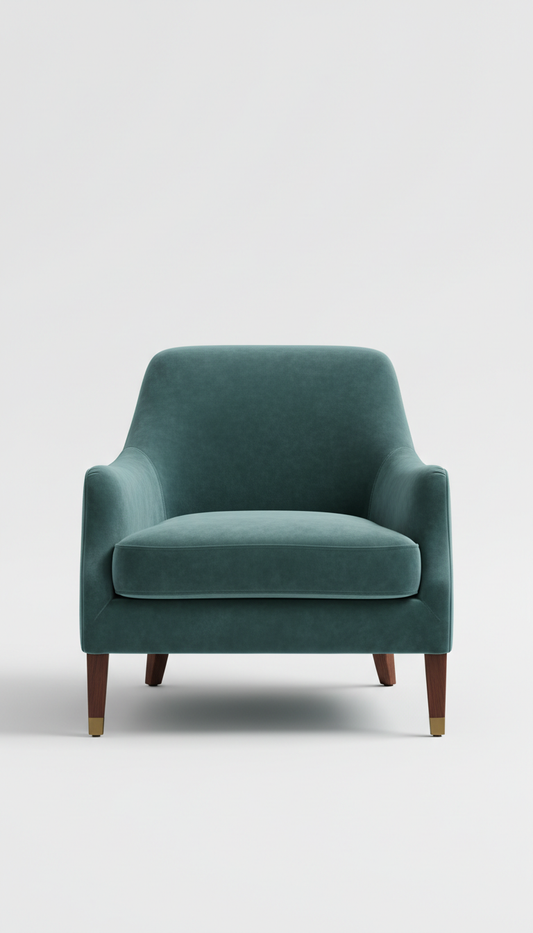 Velvet Upholstered Lounge Chair