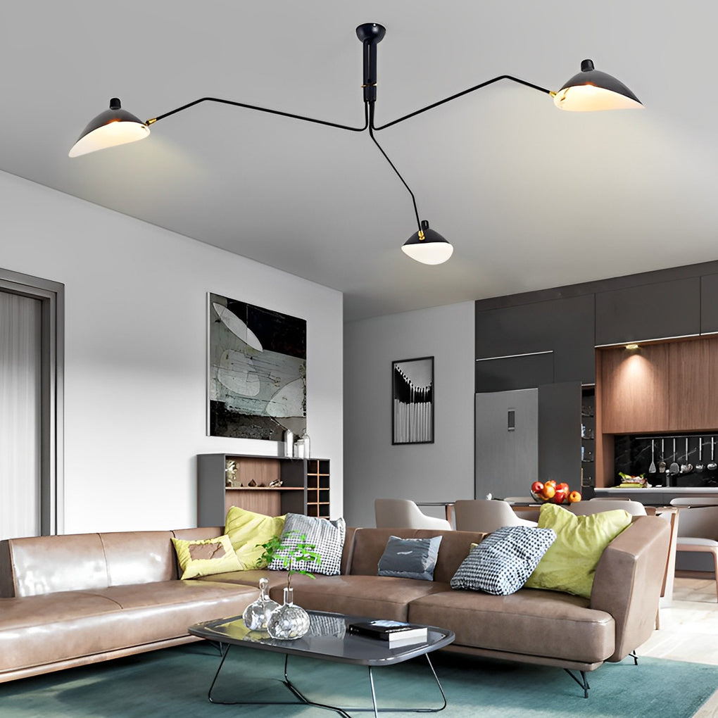 Swing-Arm Ceiling Light, Black