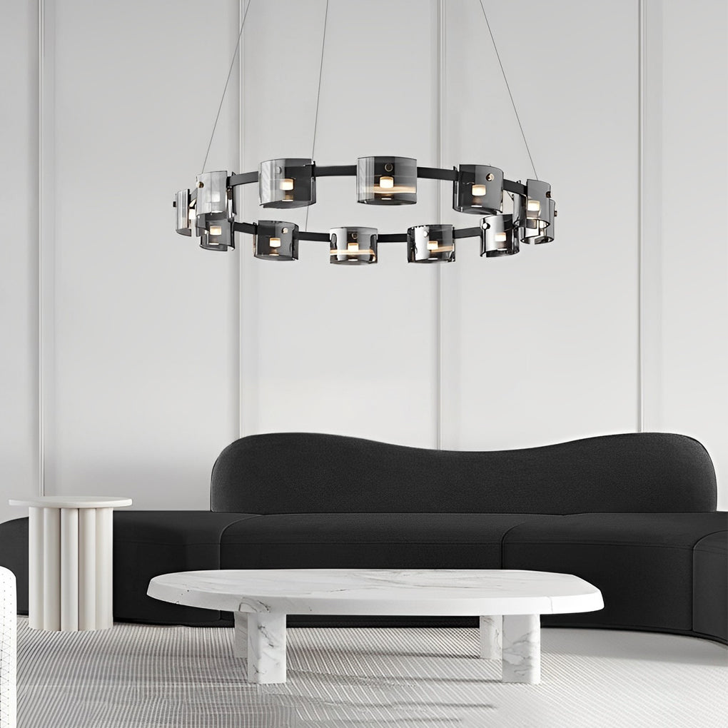 Circular Glass Module Chandelier