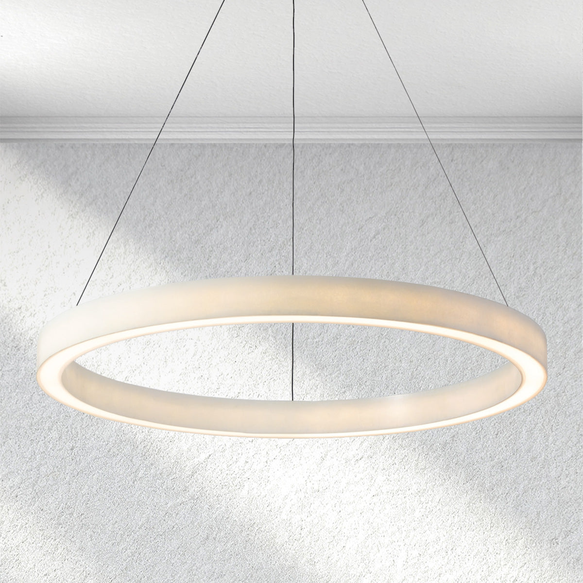 Swaroevan Alabaster StoneGlow Round Chandelier