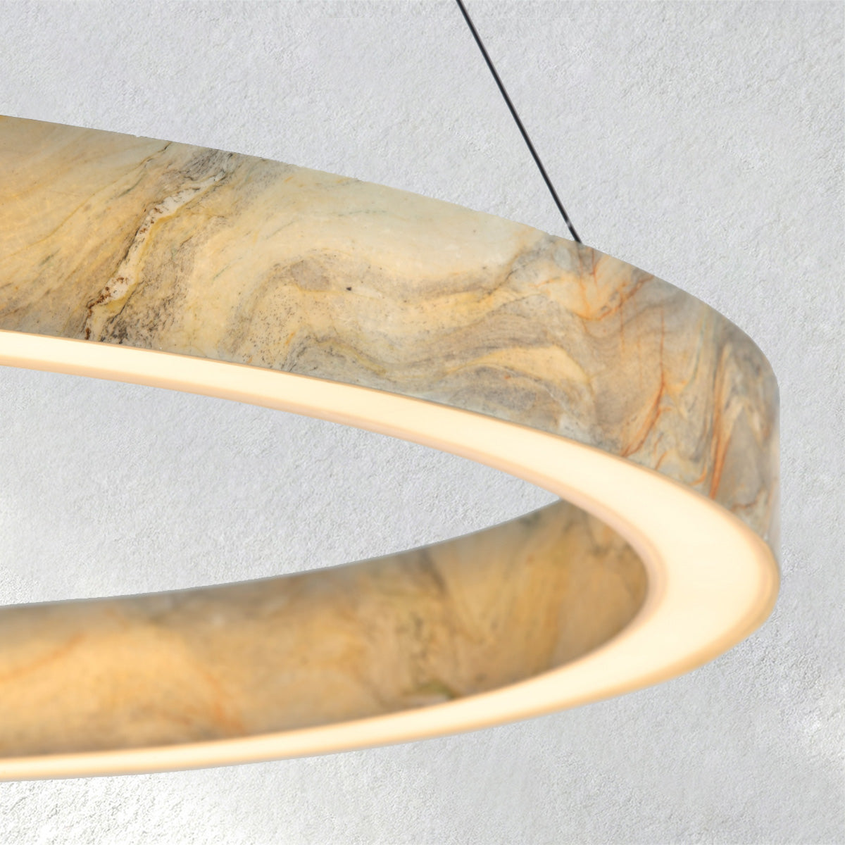 Swaroevan Alabaster StoneGlow Round Chandelier