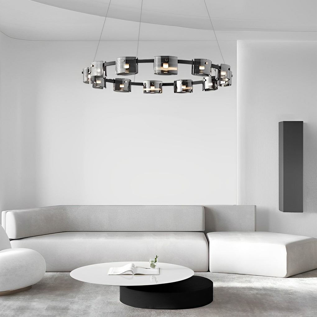 Circular Glass Module Chandelier