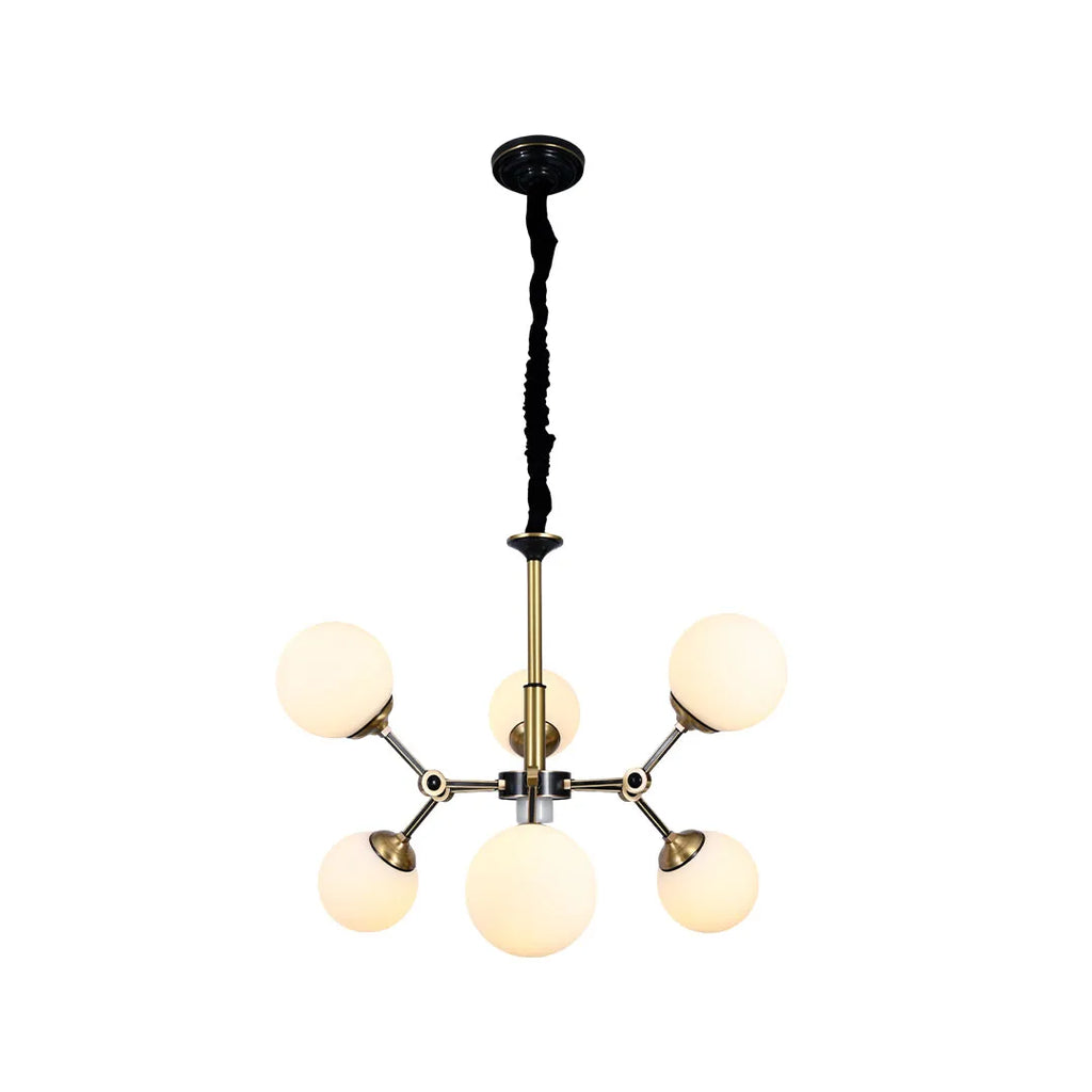 Bubble lighting chandeliers with multiple frosted globe lights displayed on a white background.