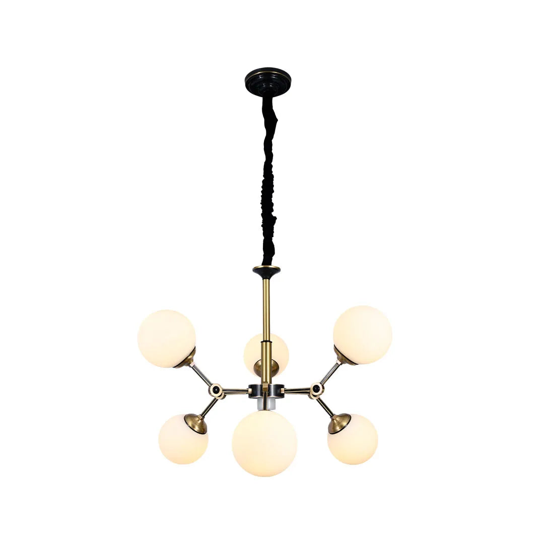 Bubble lighting chandeliers with multiple frosted globe lights displayed on a white background.