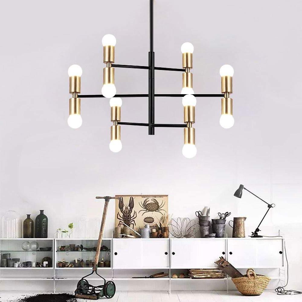 35'' LED 12 Bulbs New Design Chandelier Artistic Contemporary Metal Sputnik Sputnik Design-dazuma
